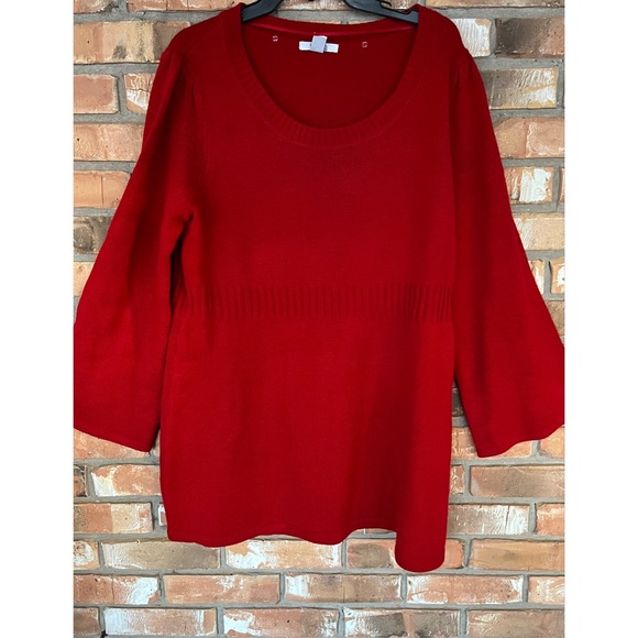 Style & Co Women’s Scoop Neck Red Sweater Size 1X - Picture 6 of 6